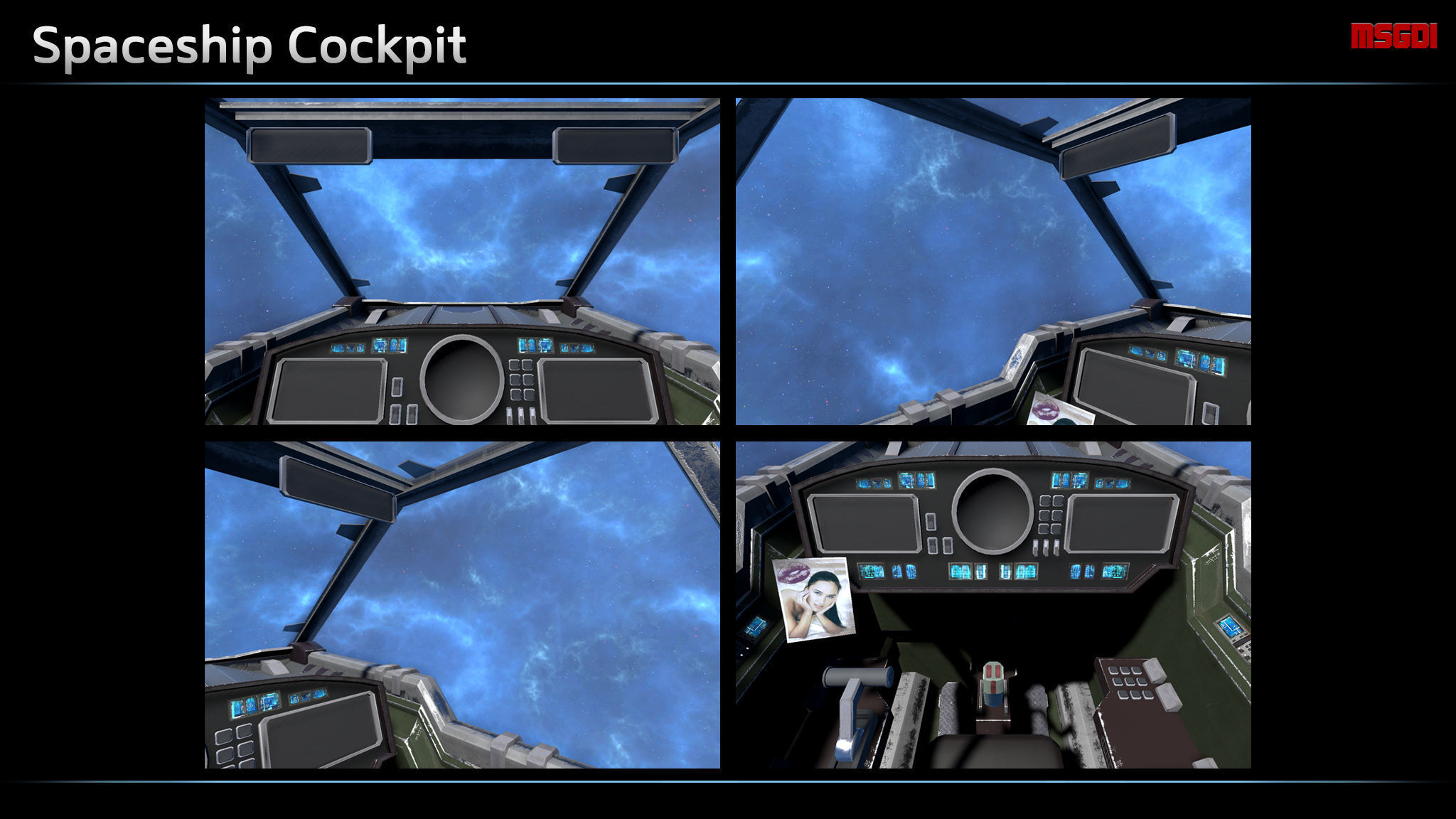 Spaceship Cockpit I Low-poly 3D model_2