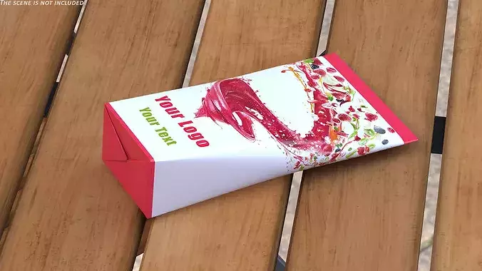 Aseptic Triangular Fruit Liquid Packaging 3D model 5