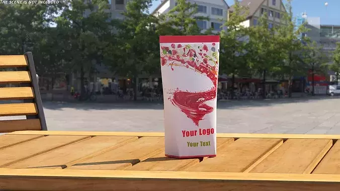Aseptic Triangular Fruit Liquid Packaging 3D model 3