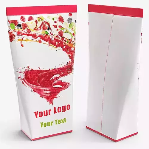 Aseptic Triangular Fruit Liquid Packaging 3D model 2