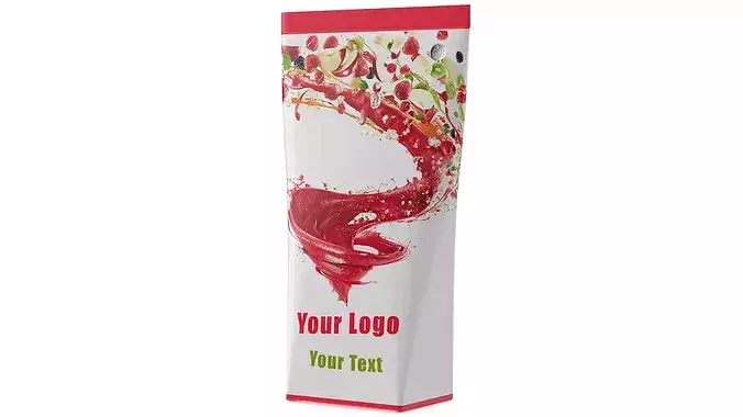 Aseptic Triangular Fruit Liquid Packaging 3D model
