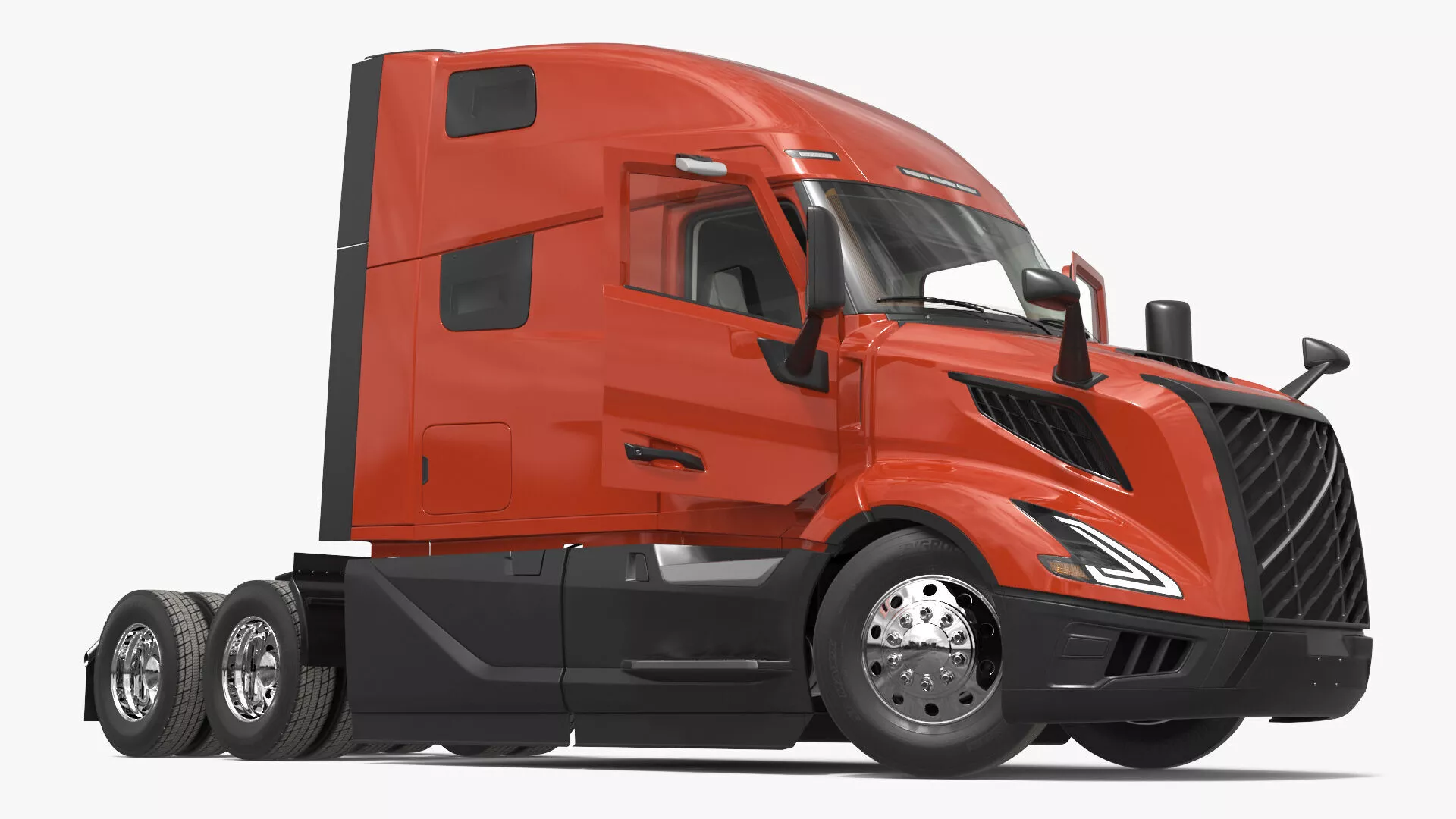 Aerodynamic Sleeper Cab Tractor Unit Rigged for Maya 3D model
