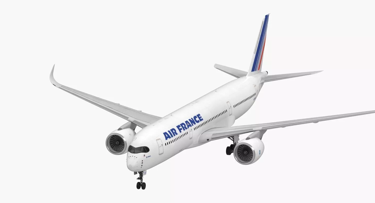 Airbus A350-900 Air France Rigged 3D model