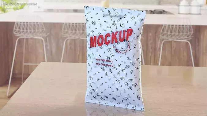 Pillow Shape Milk Package Mockup White Low-poly 3D model 3