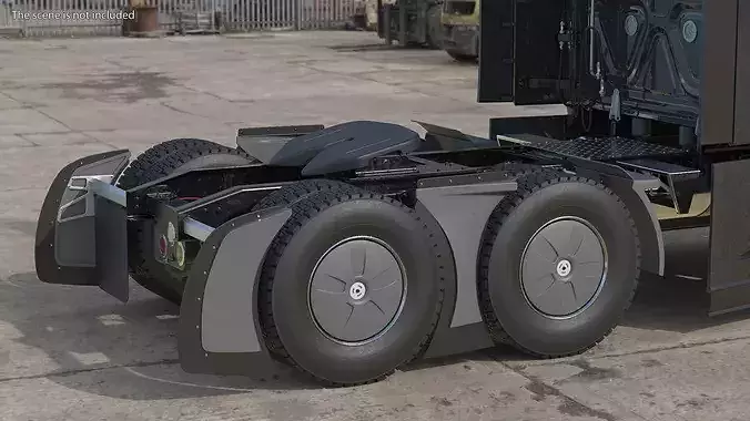 Heavy Duty Truck Wheel Set with Dual Tires 3D model 4