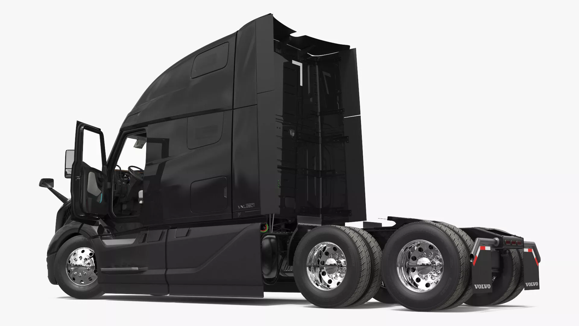 Volvo VNL 860 Highway Tractor Unit Black Rigged for Maya 3D model