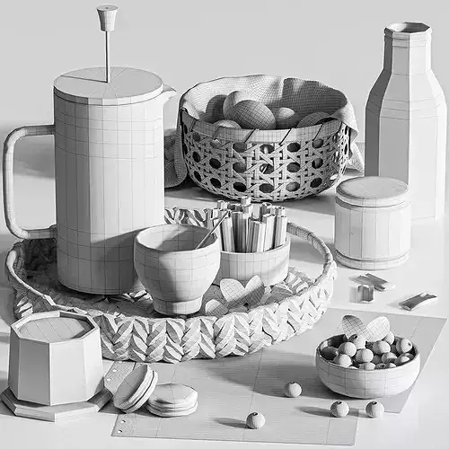 food set02 3D model 6
