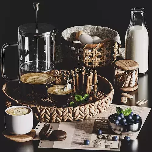 food set02 3D model 7