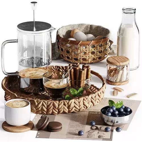 food set02 3D model 2