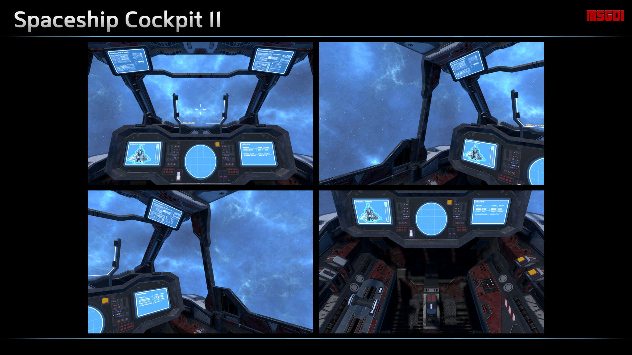 Spaceship Cockpit II Low-poly 3D model_2