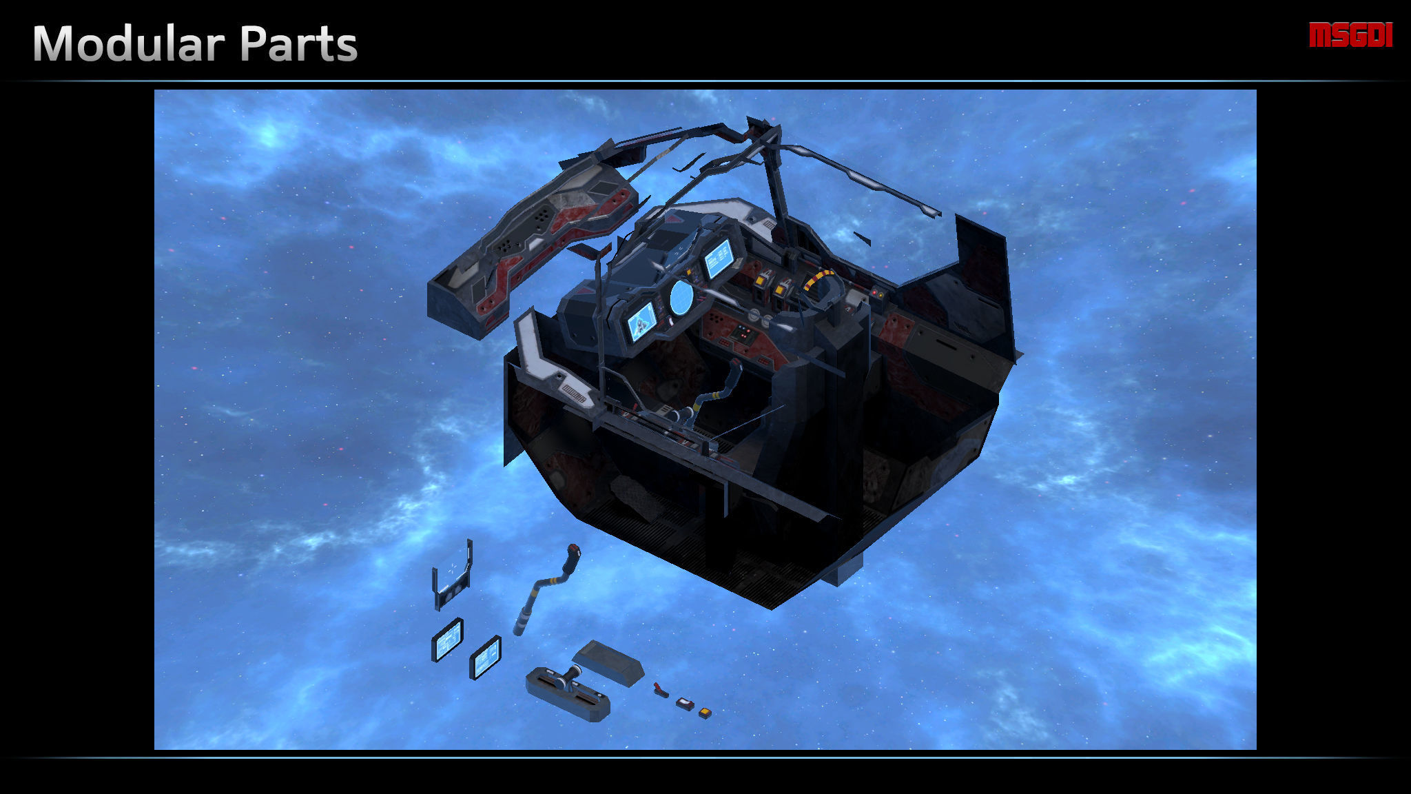 Spaceship Cockpit II Low-poly 3D model_3