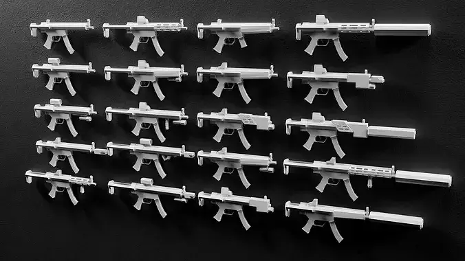 Low Poly MP-style -20 Variations Game Ready