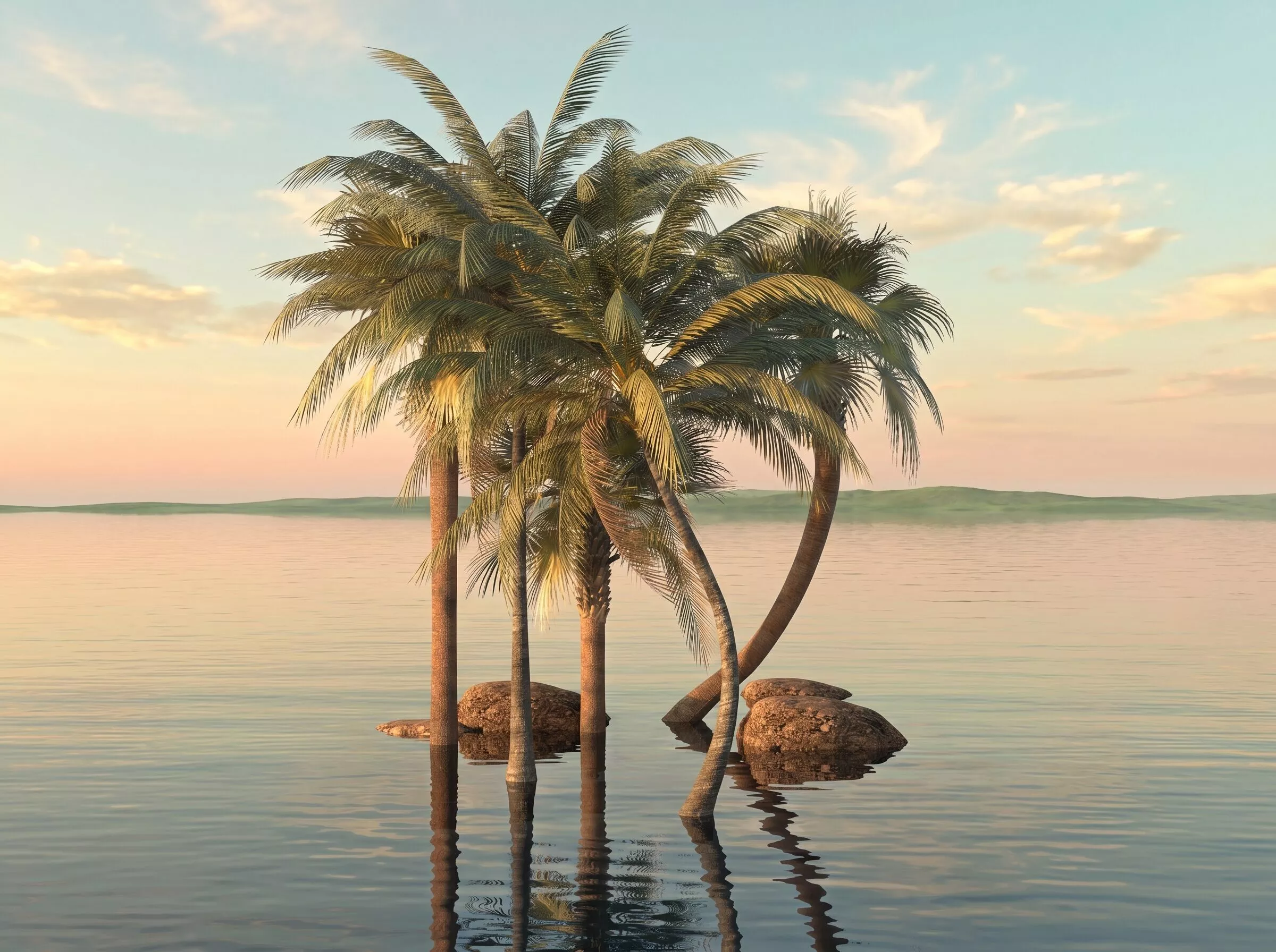 Palm And Coconut Tree Low-poly 3D model