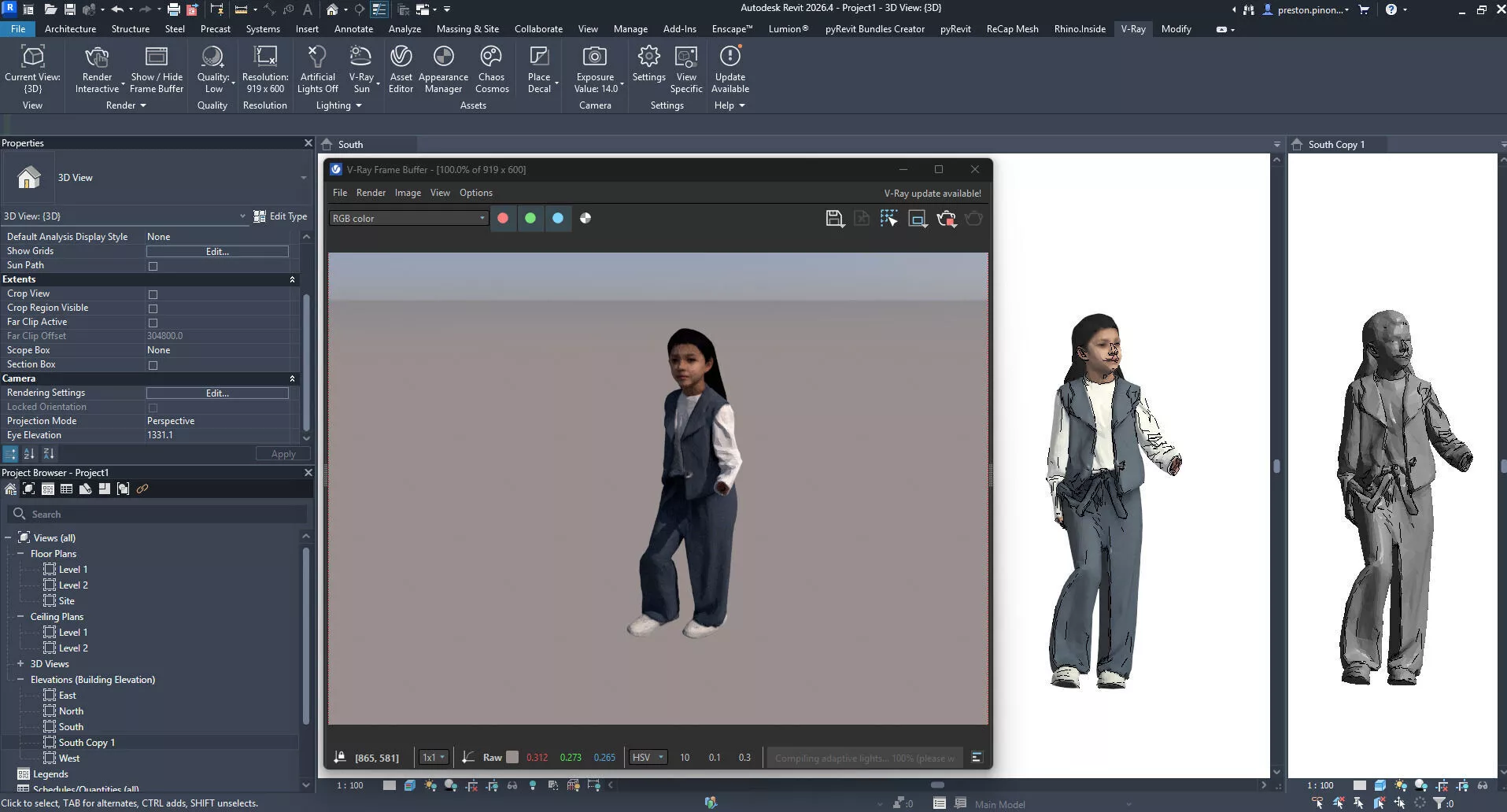 Arab Girl Kid Walking 01 PoseStatic Budget Scanned 3D model 3D model
