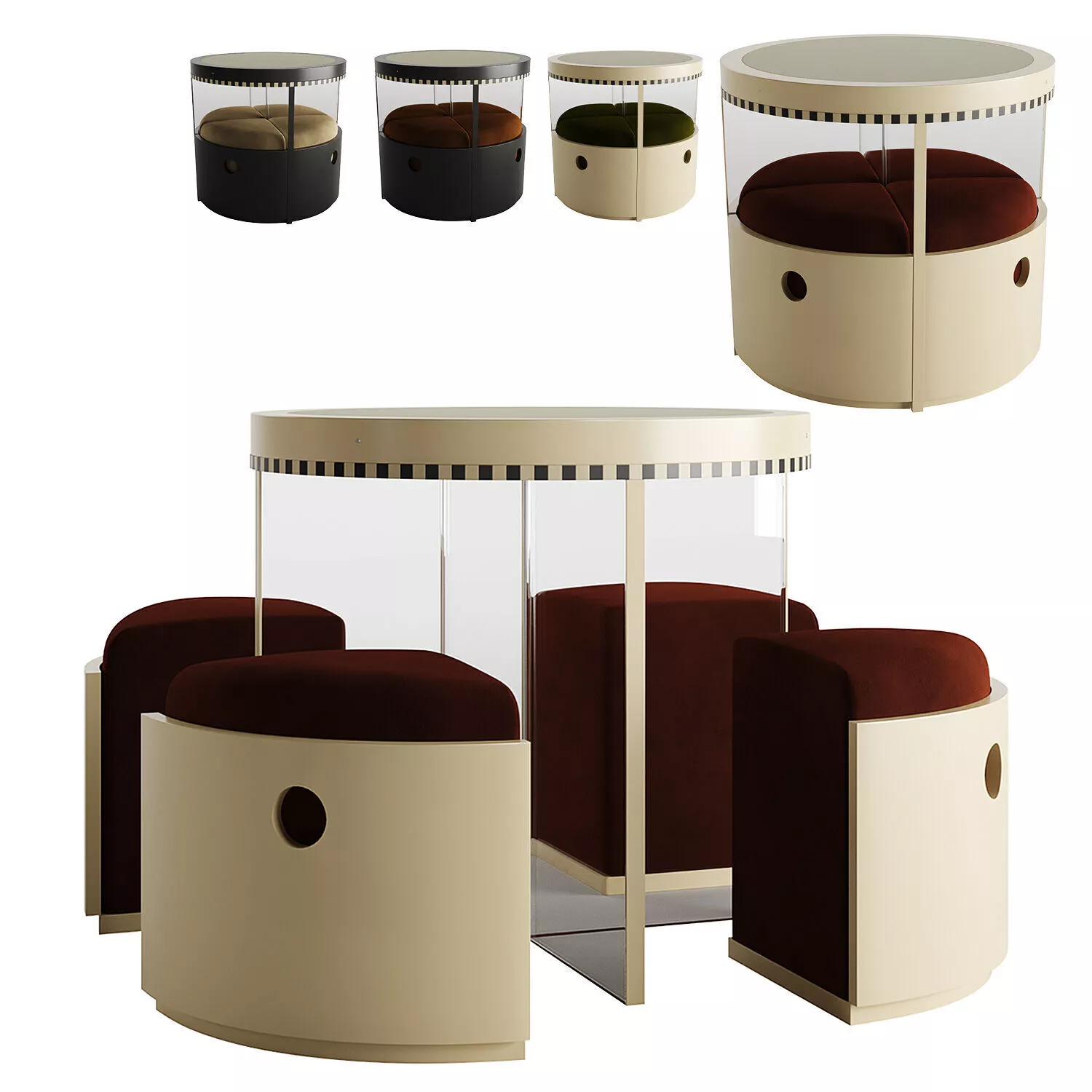 Ec8 Lacquered Madeleine Table by Necchi Architecture 3D model