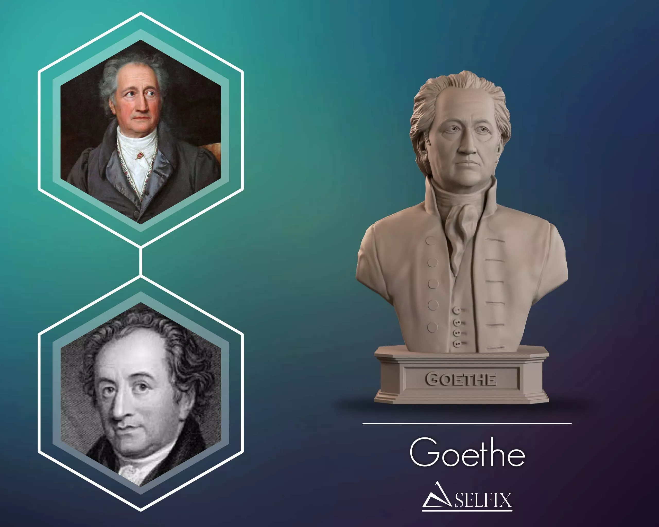 Johann Wolfgang von Goethe Bust Sculpture 3D print model