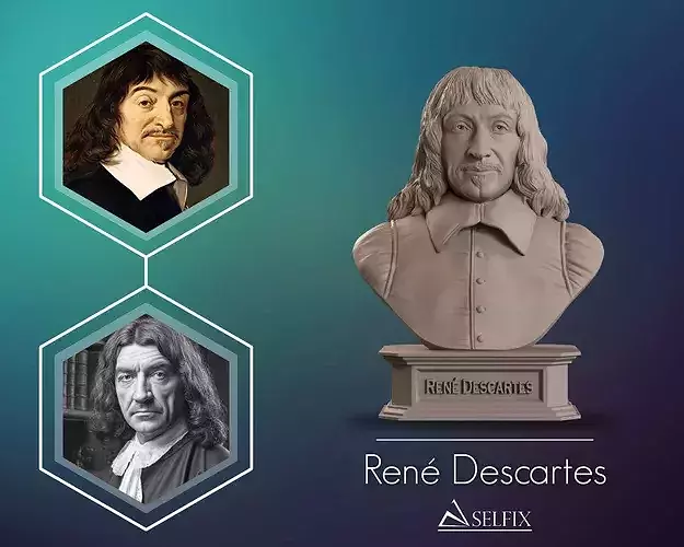 Rene Descartes Bust Sculpture