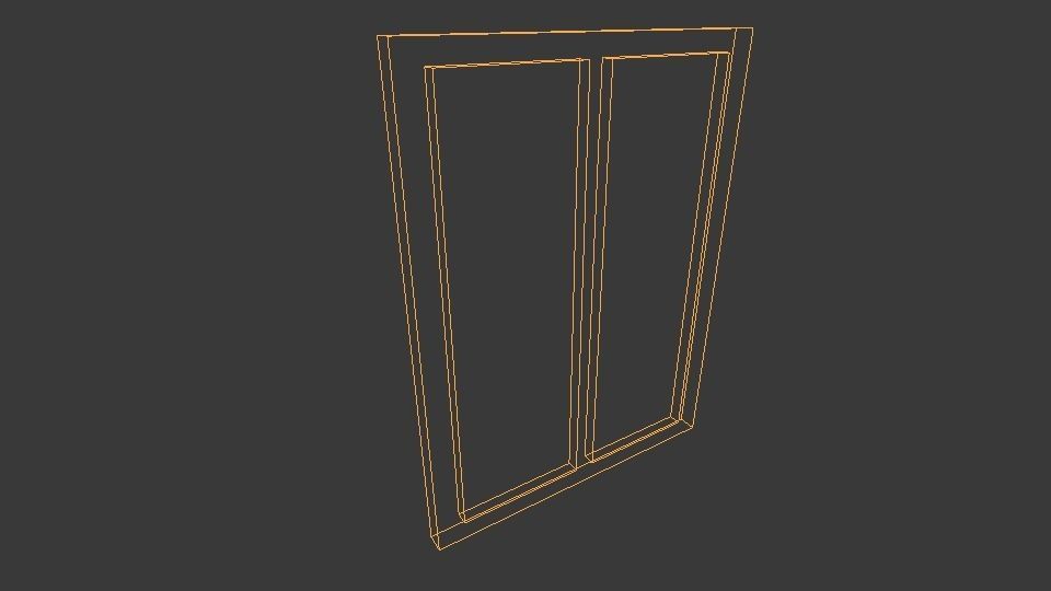 Old wooden window Free low-poly 3D model_3