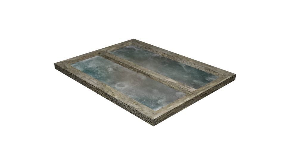 Old wooden window Free low-poly 3D model_1