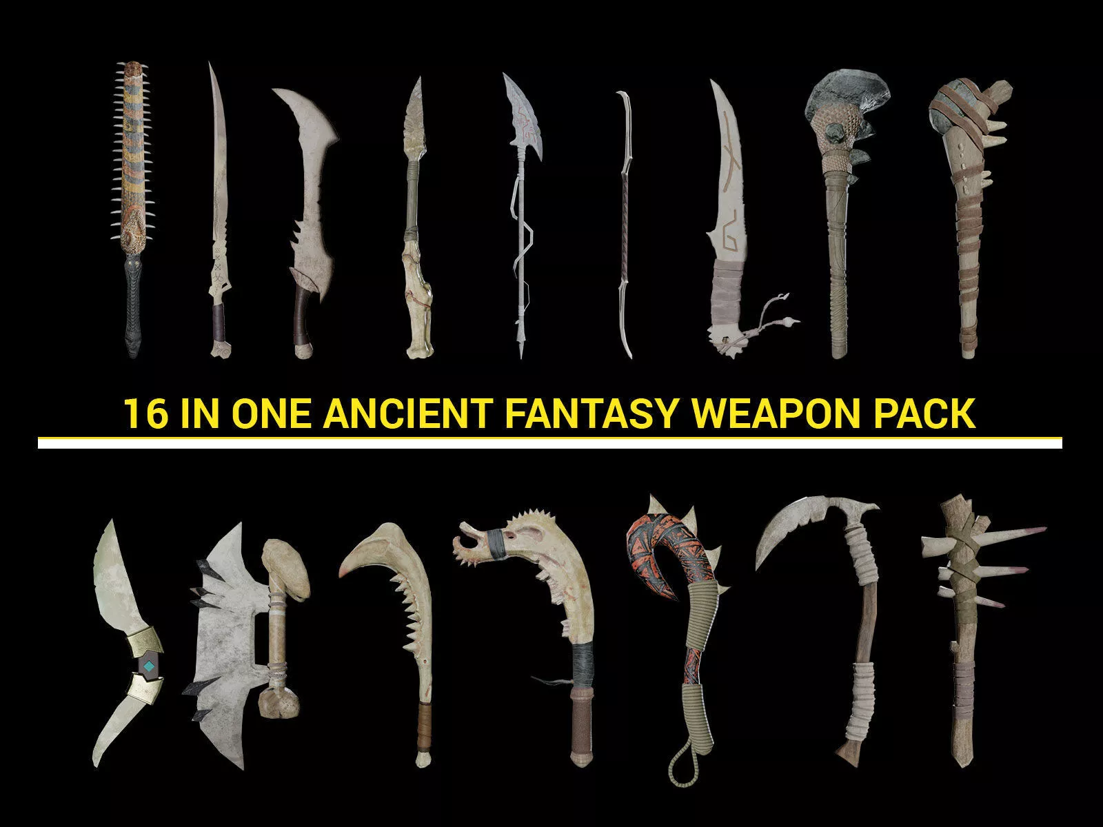 ANCIENT FANTASY WEAPON PACK IN 16 ONE VR / AR / low-poly | CGTrader