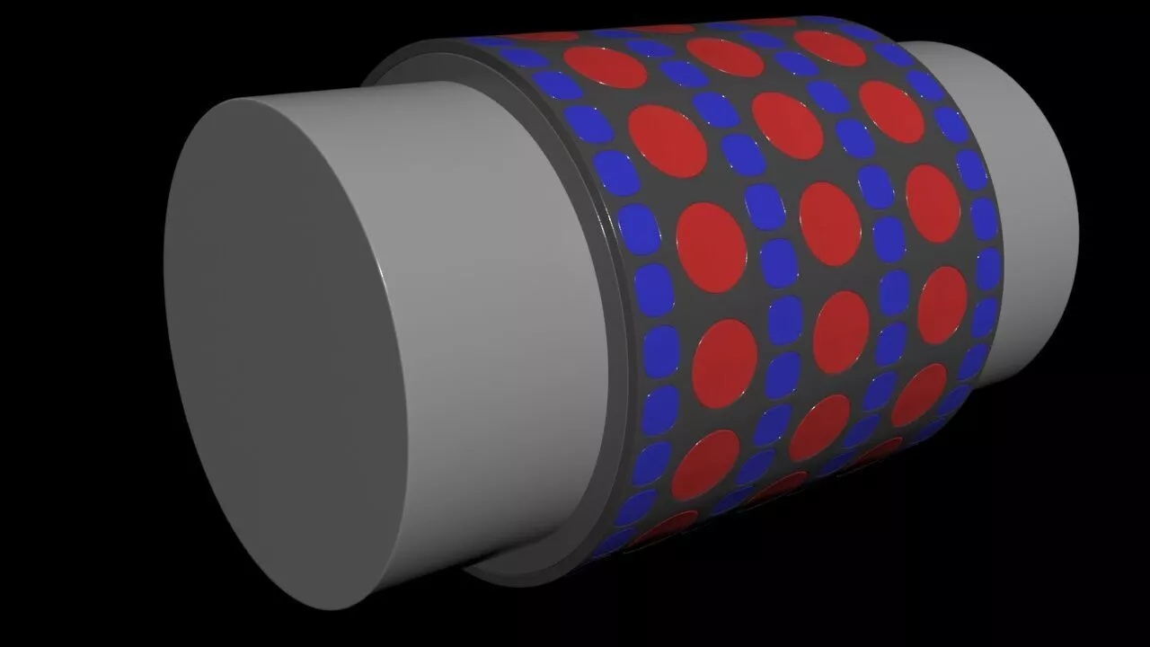 Inverter Magnetic Topology - Suspended Shaft in Cylinder 3D print model