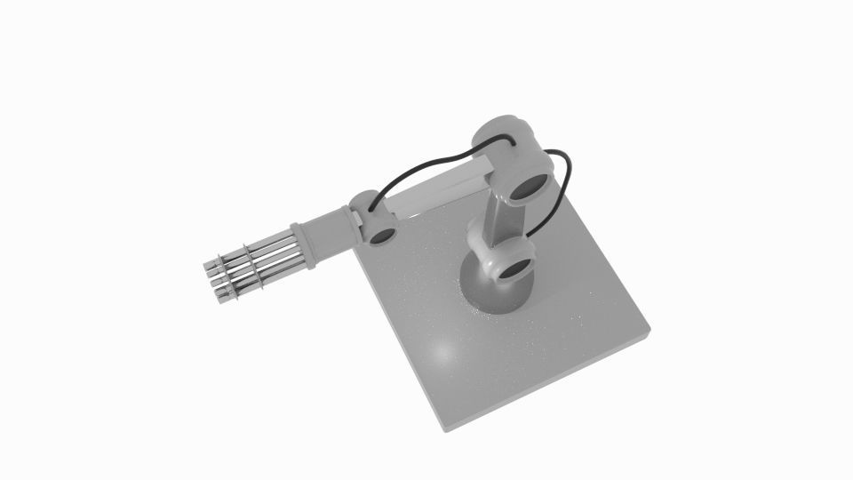  Gun Robot Arm  3D model_2