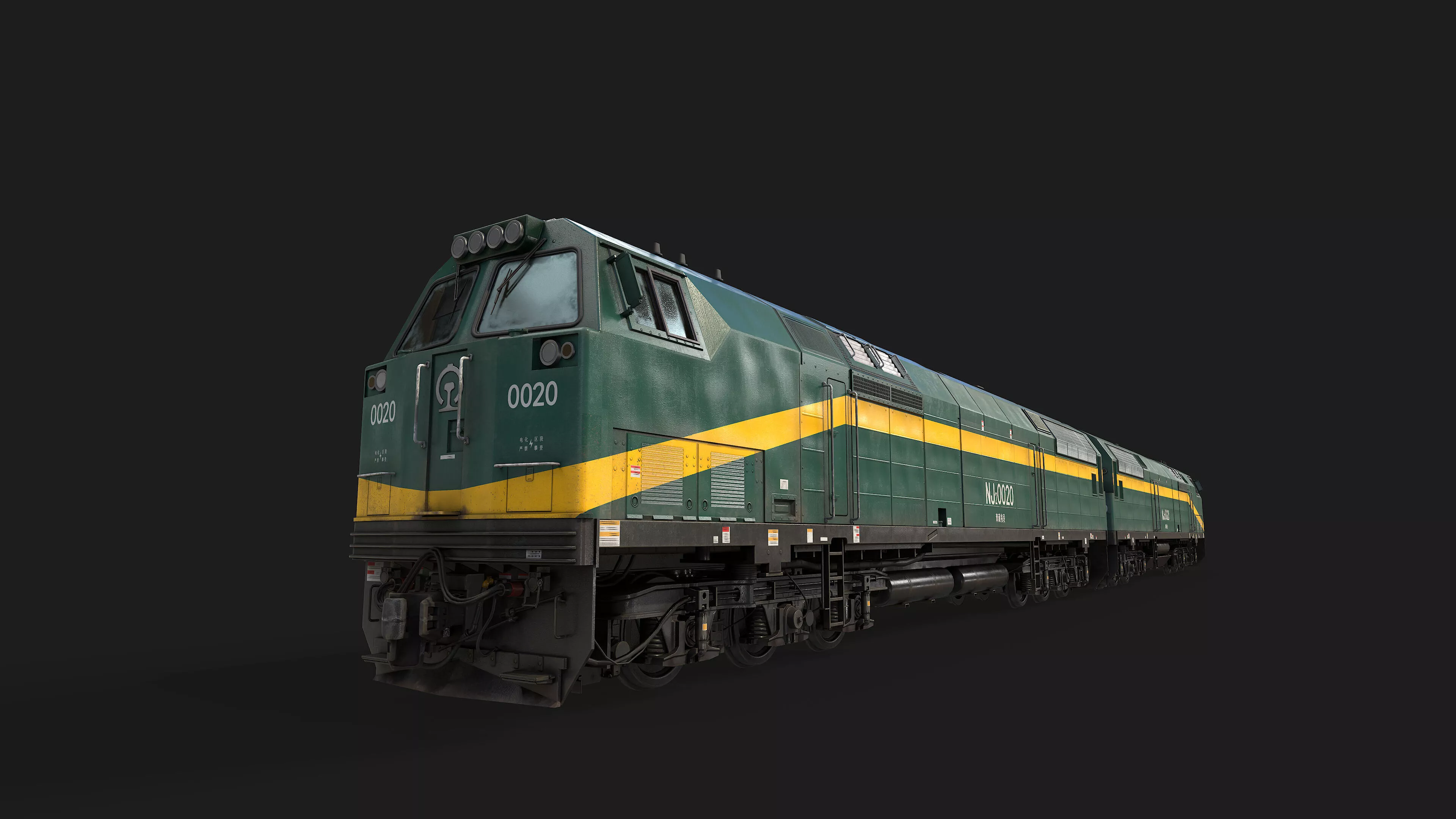 General Electric NJ2 green Qinghai-Tibet Railway Low-poly 3D model
