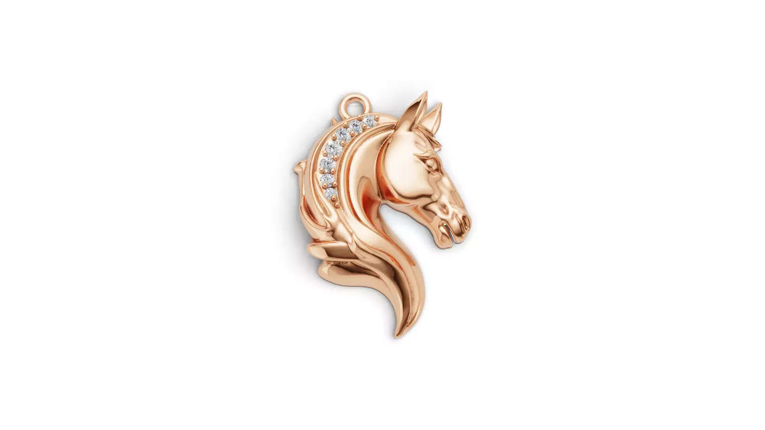 Luxury Horse Head Pendant 3D Model Diamond Horse Pendant 3D print model