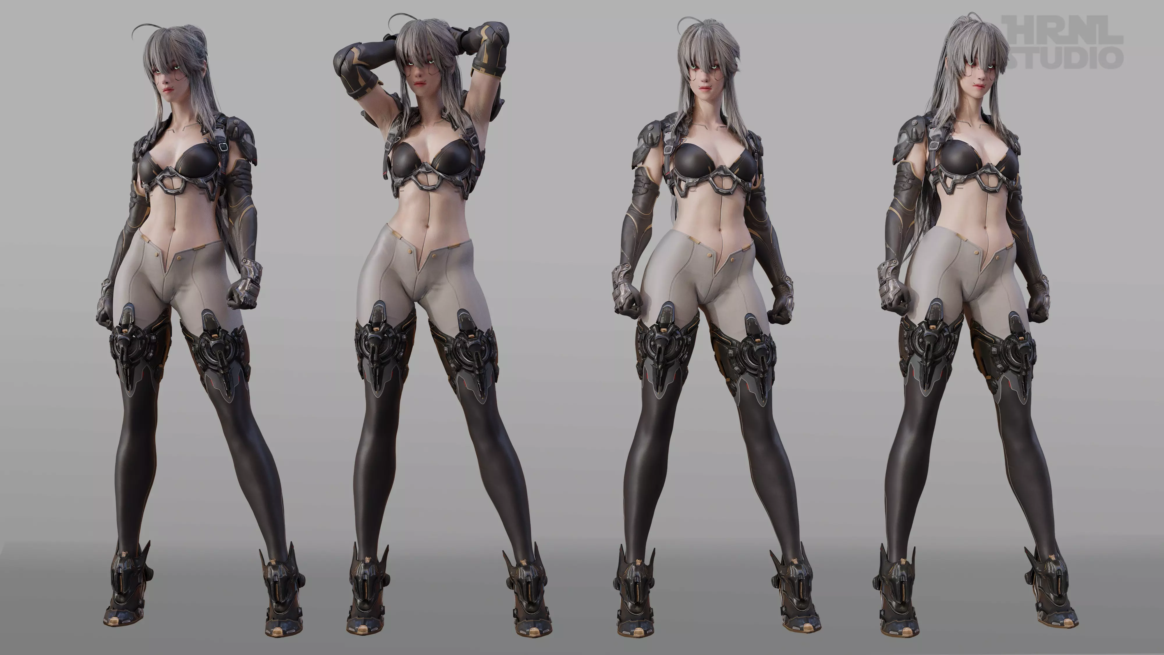 Cyber Girl 3D Character Low-poly 3D model