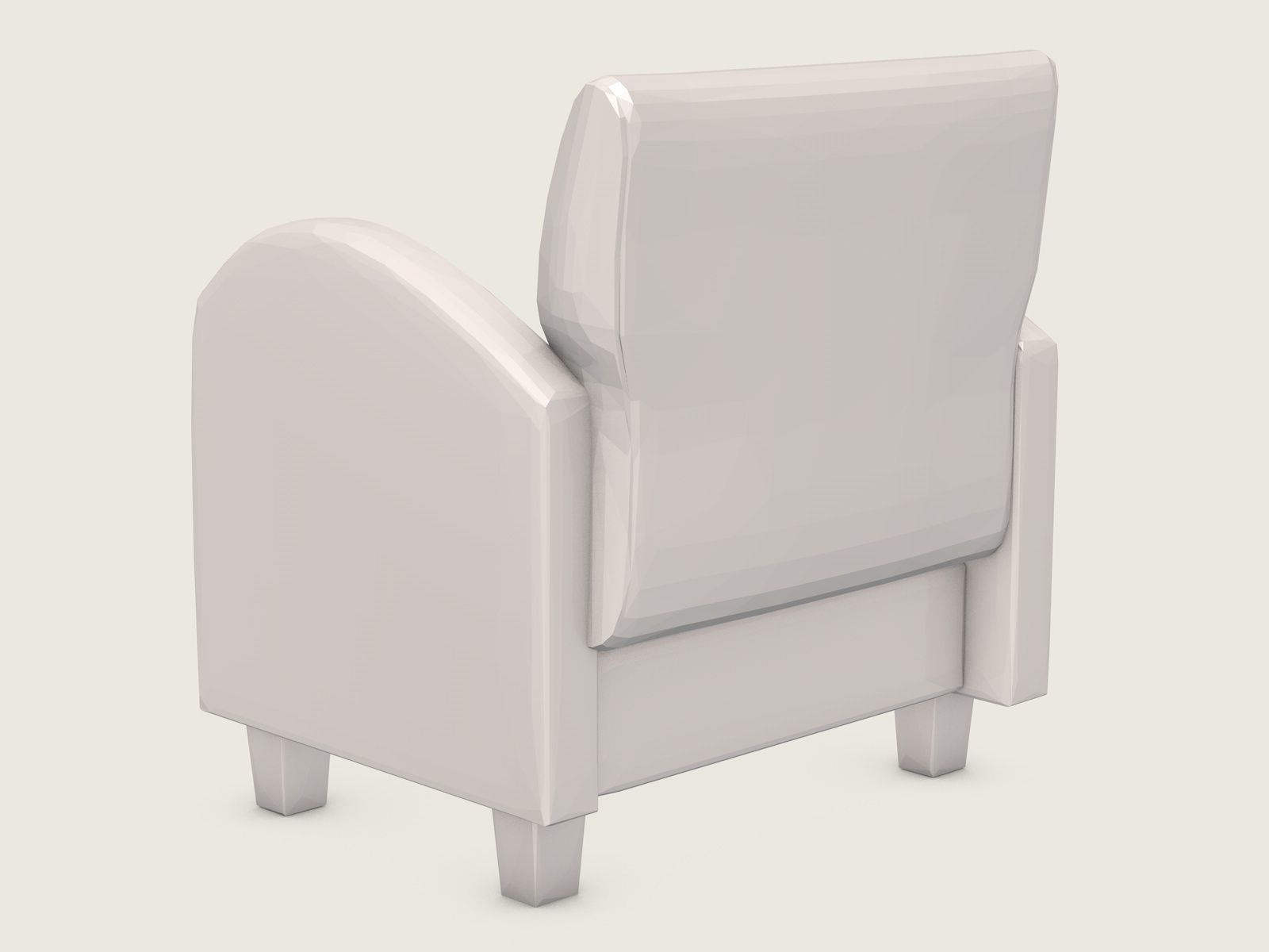 Armchair Low Poly chair Low-poly 3D model_3