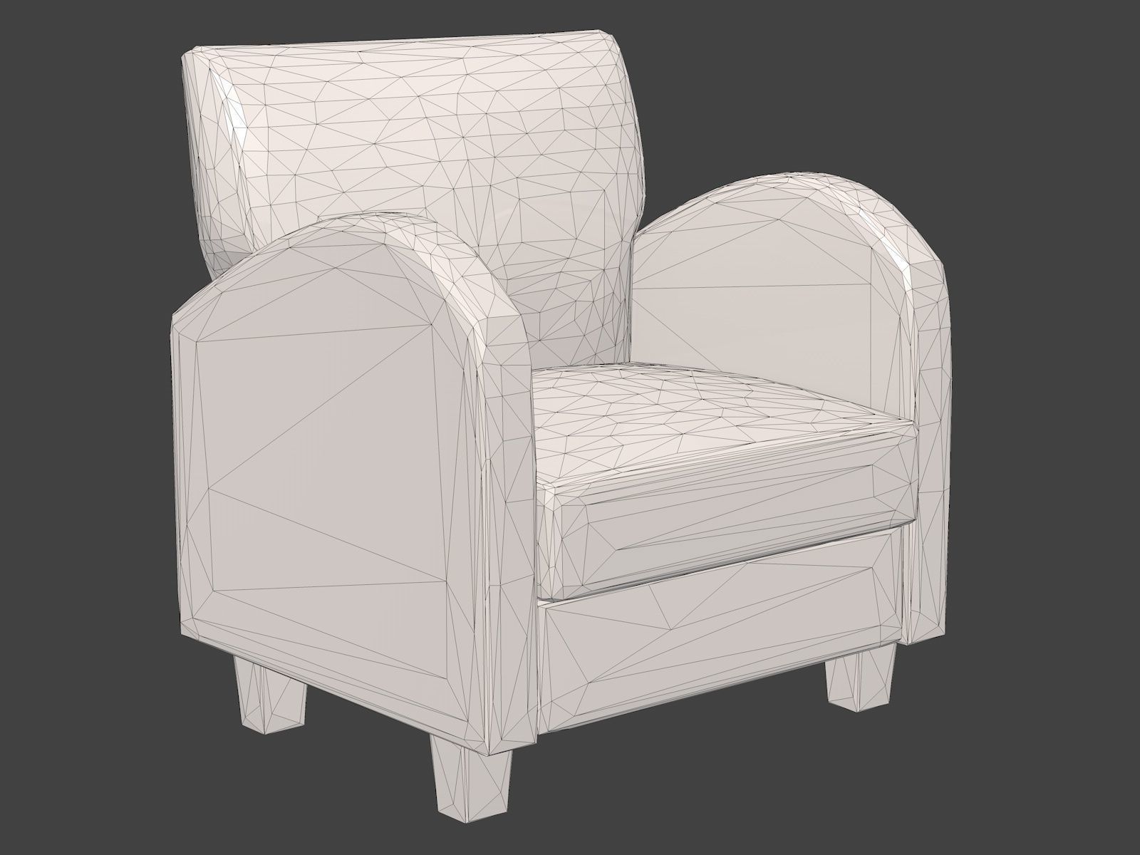 Armchair Low Poly chair Low-poly 3D model_7