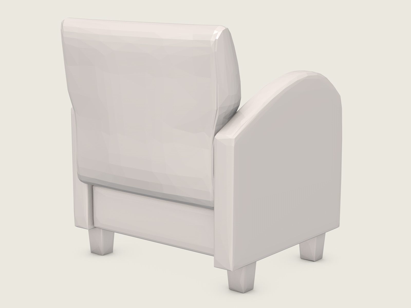 Armchair Low Poly chair Low-poly 3D model_2