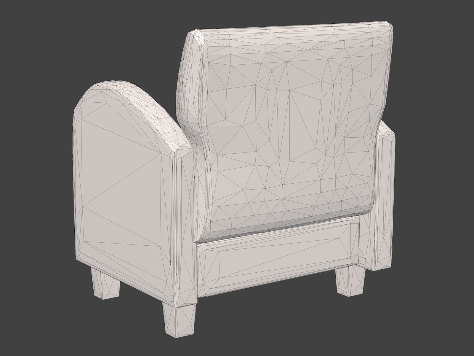 Armchair Low Poly chair Low-poly 3D model_6