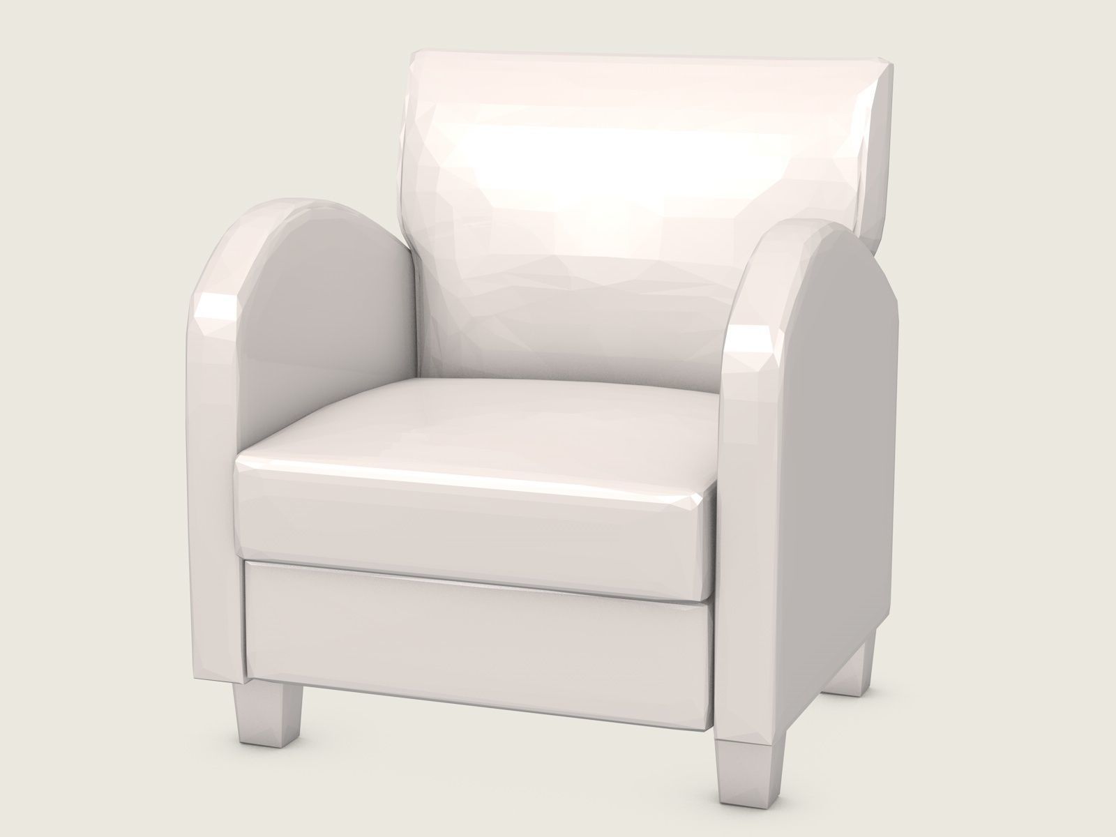 Armchair Low Poly chair Low-poly 3D model_1