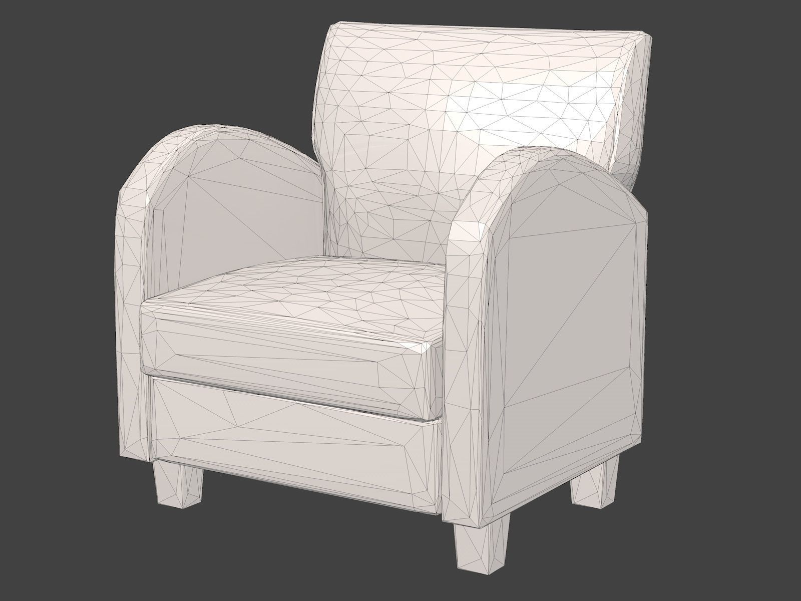 Armchair Low Poly chair Low-poly 3D model_8