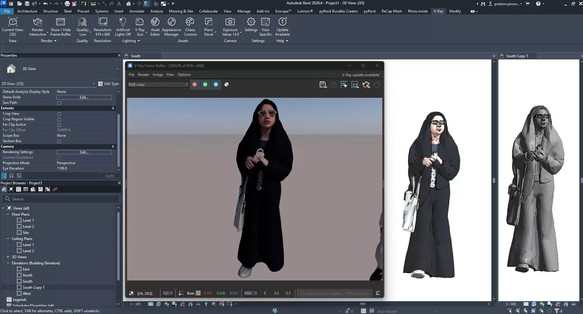 Arab Girl Kid Walking 02 PoseStatic Budget Scanned 3D model 3D model