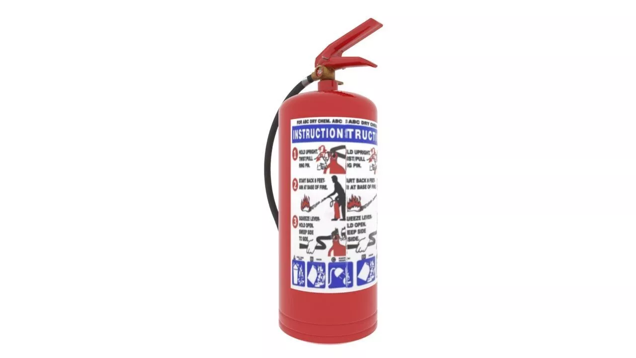 Fire Extinguisher ABC Dry Powder Realistic Low Poly Low-poly 3D model
