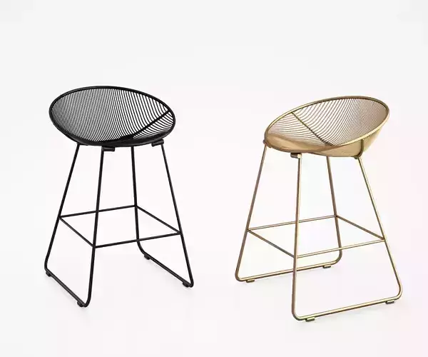 Pop kitchen counter stool in black and gold