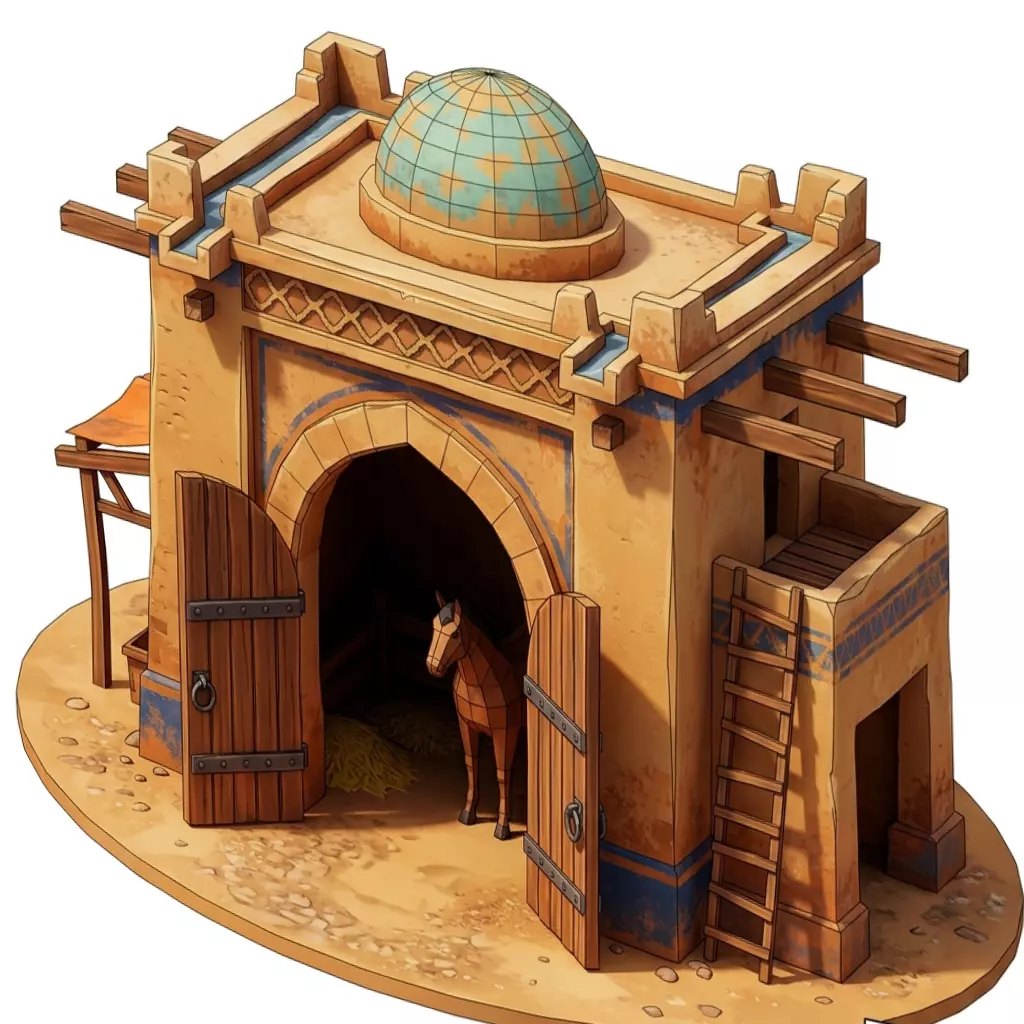 Desert Horse Stable 3D Model 3D print model