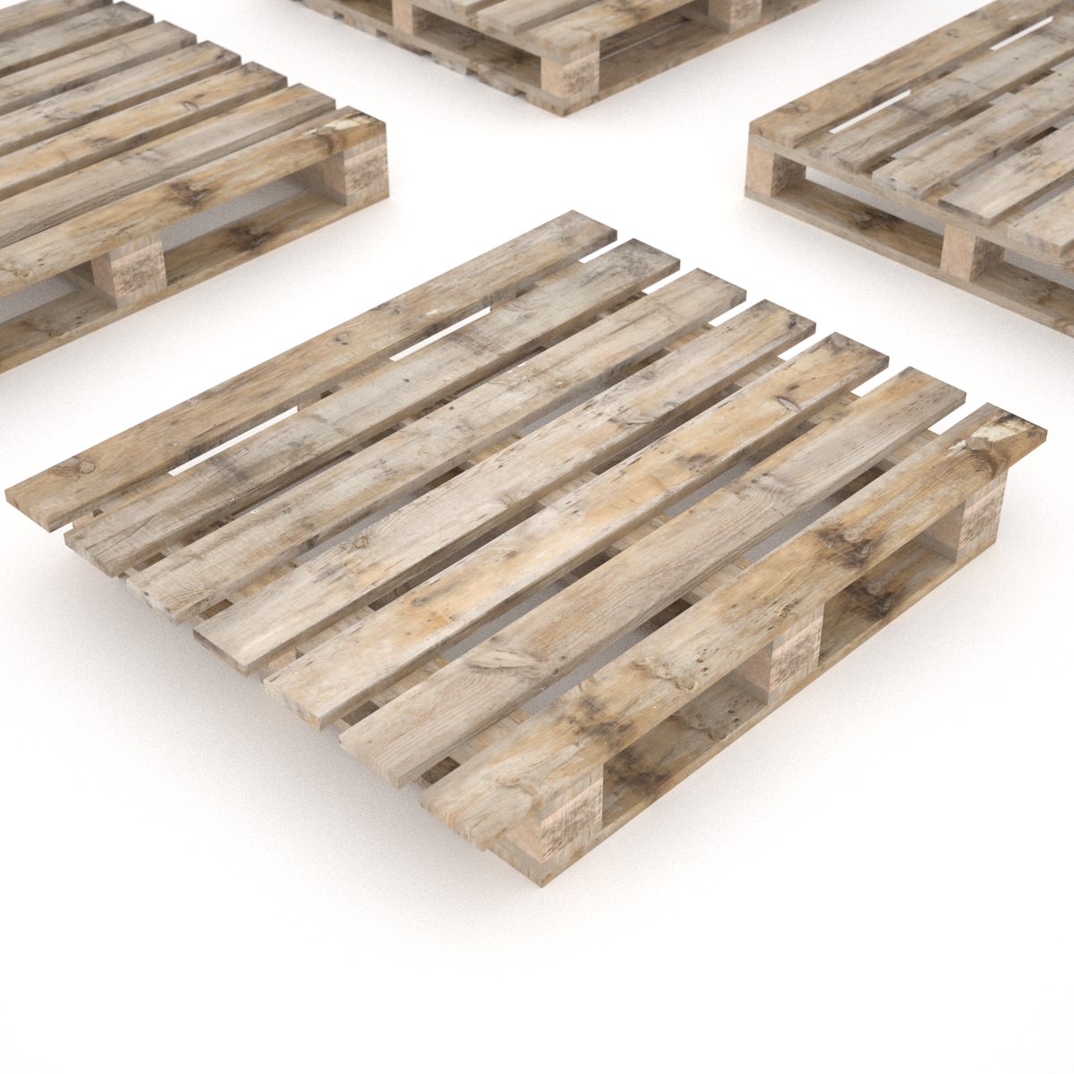 European wood pallet - 01 Low-poly 3D model_7