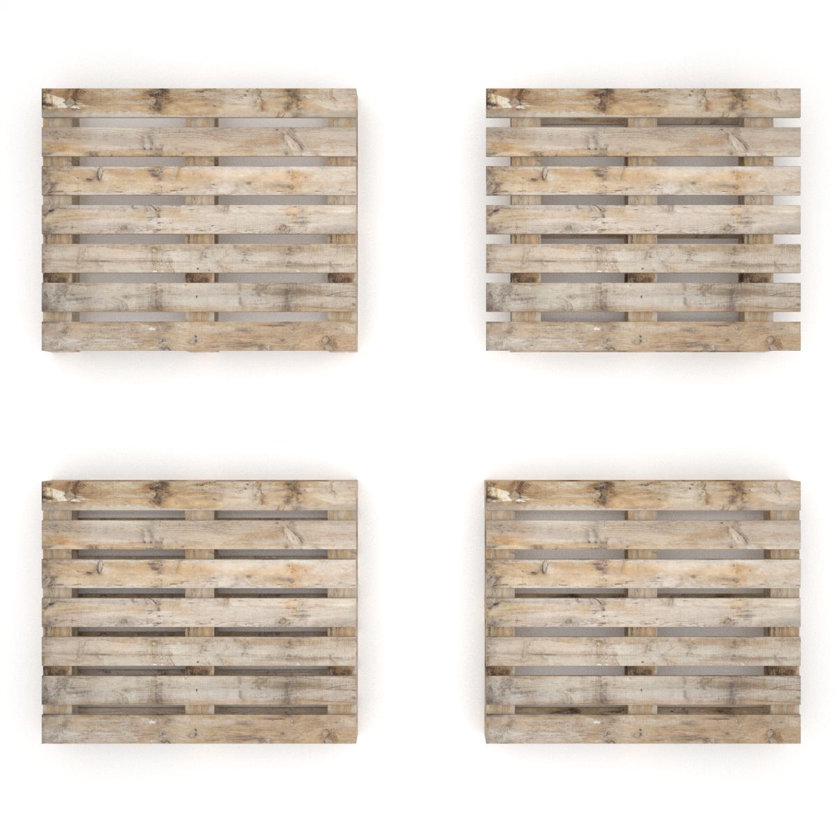 European wood pallet - 01 Low-poly 3D model_3