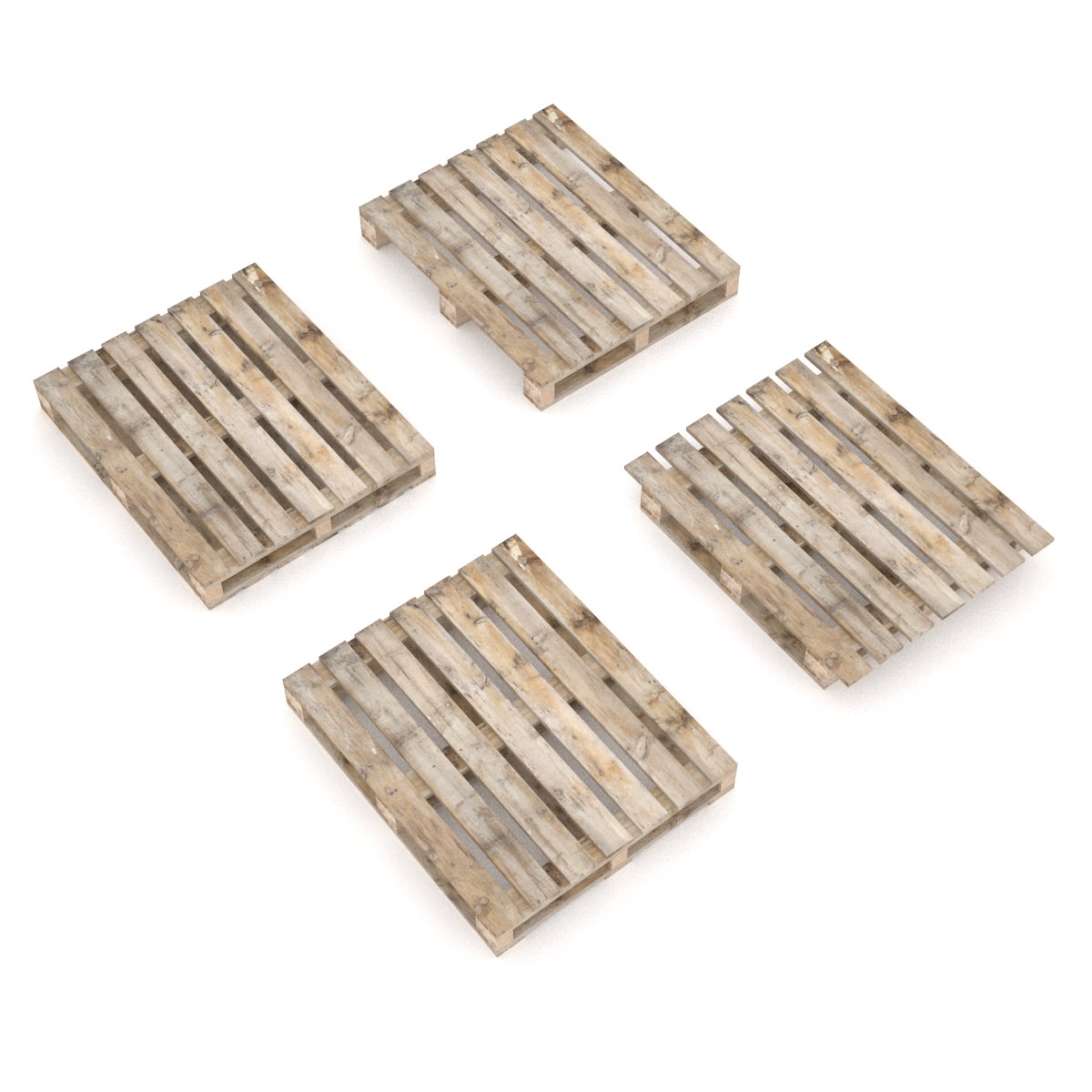 European wood pallet - 01 Low-poly 3D model_2