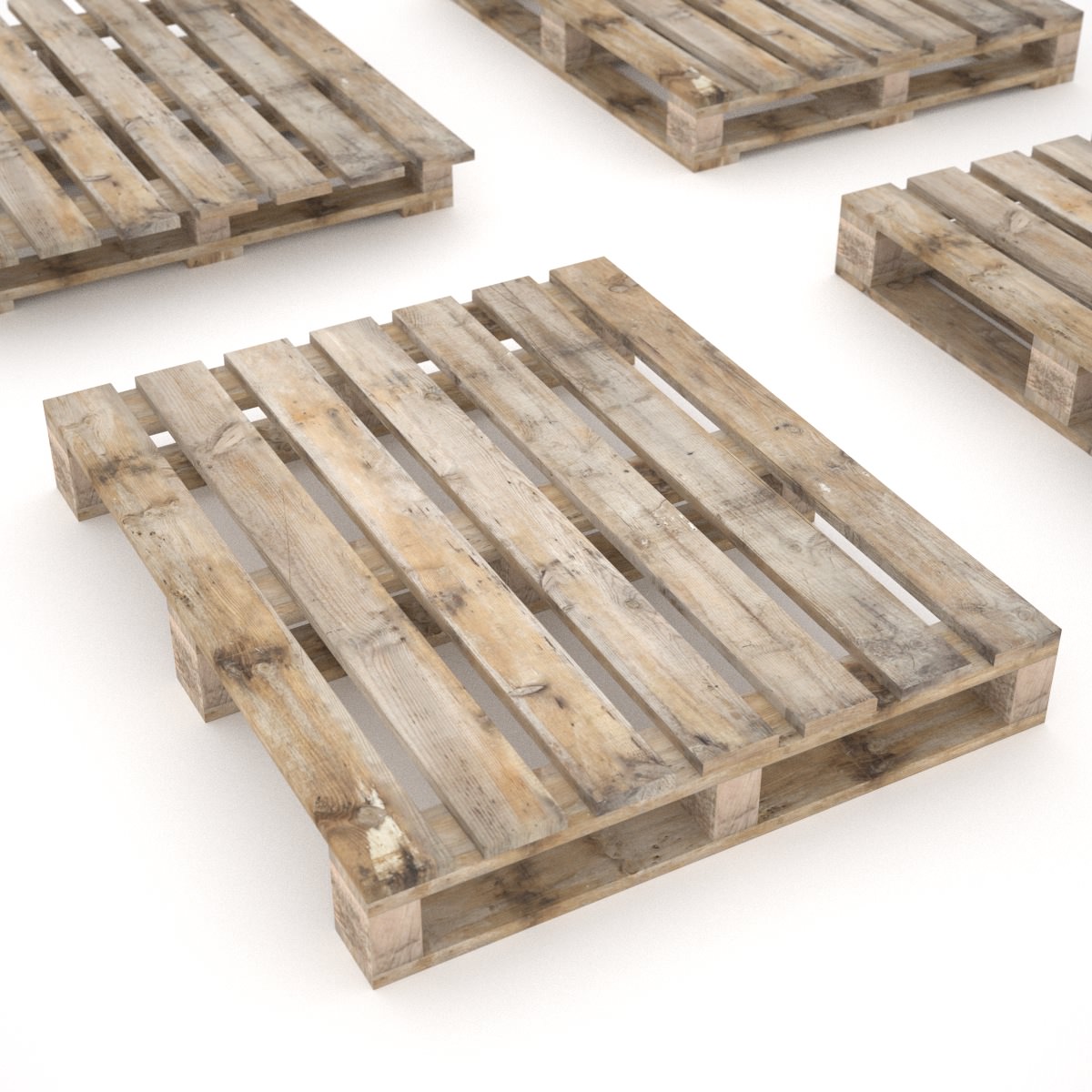 European wood pallet - 01 Low-poly 3D model_6