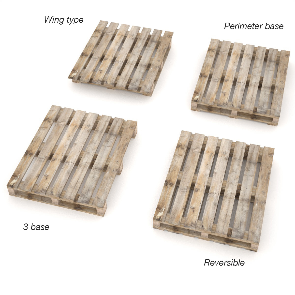 European wood pallet - 01 Low-poly 3D model_1