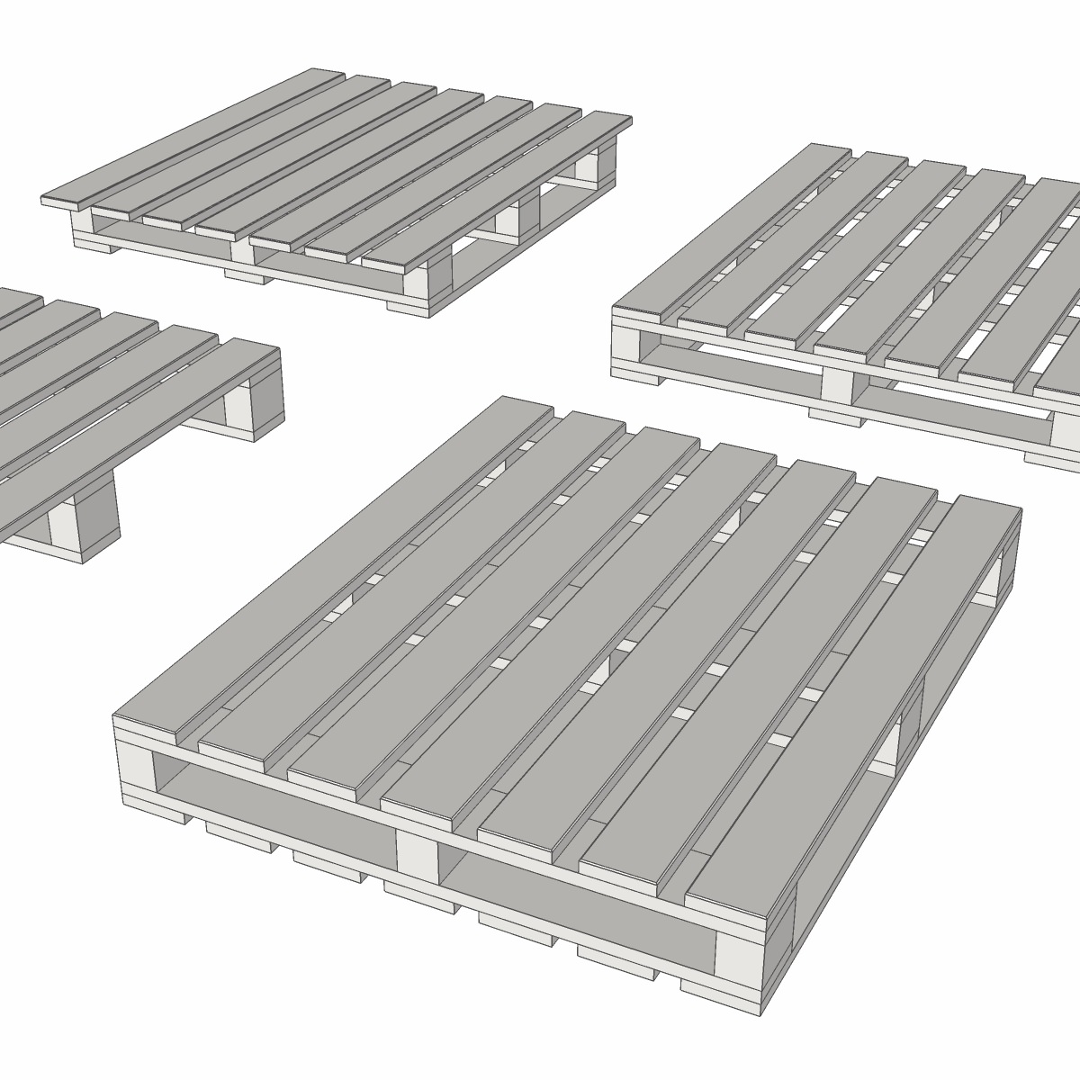 European wood pallet - 01 Low-poly 3D model_9