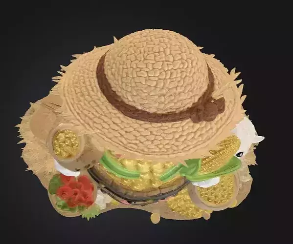 Cute Kawaii Corn Farmer Game Ready PBR Asset 3D model 6
