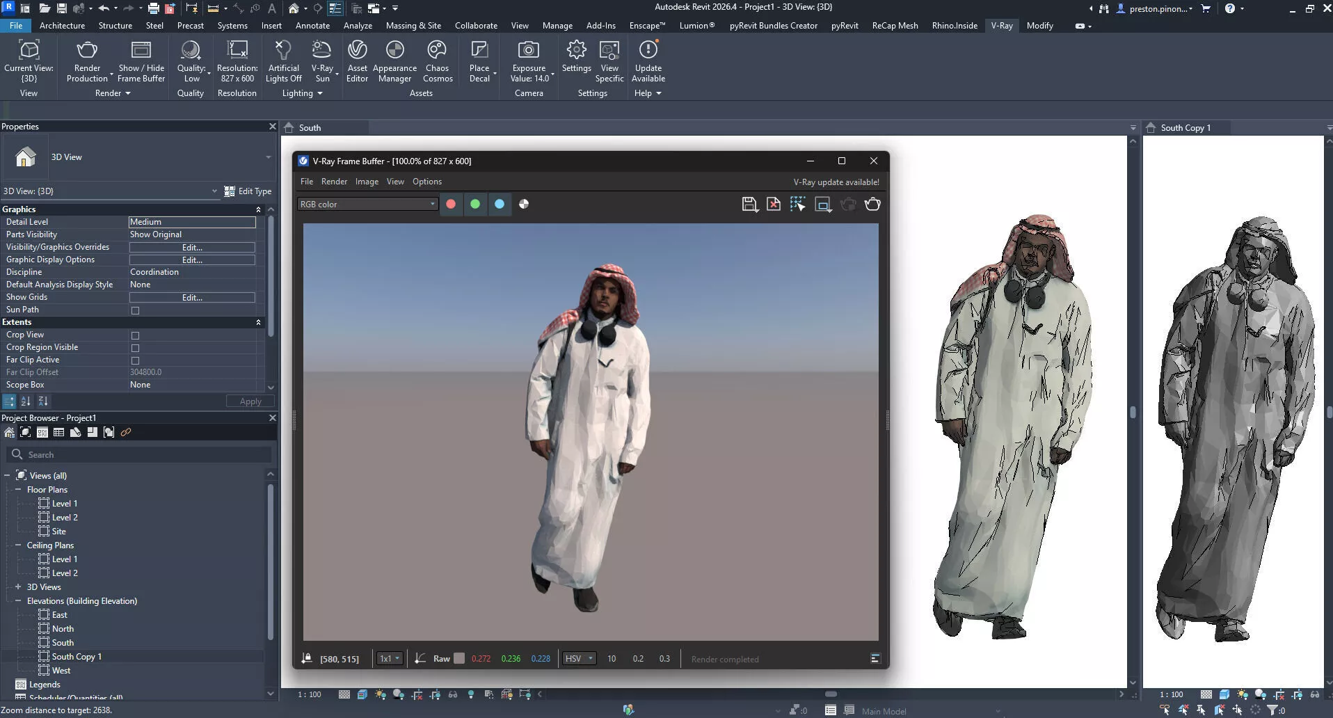 Arab Adult Male Walking 01 PoseStatic Budget Scanned 3D model 3D model