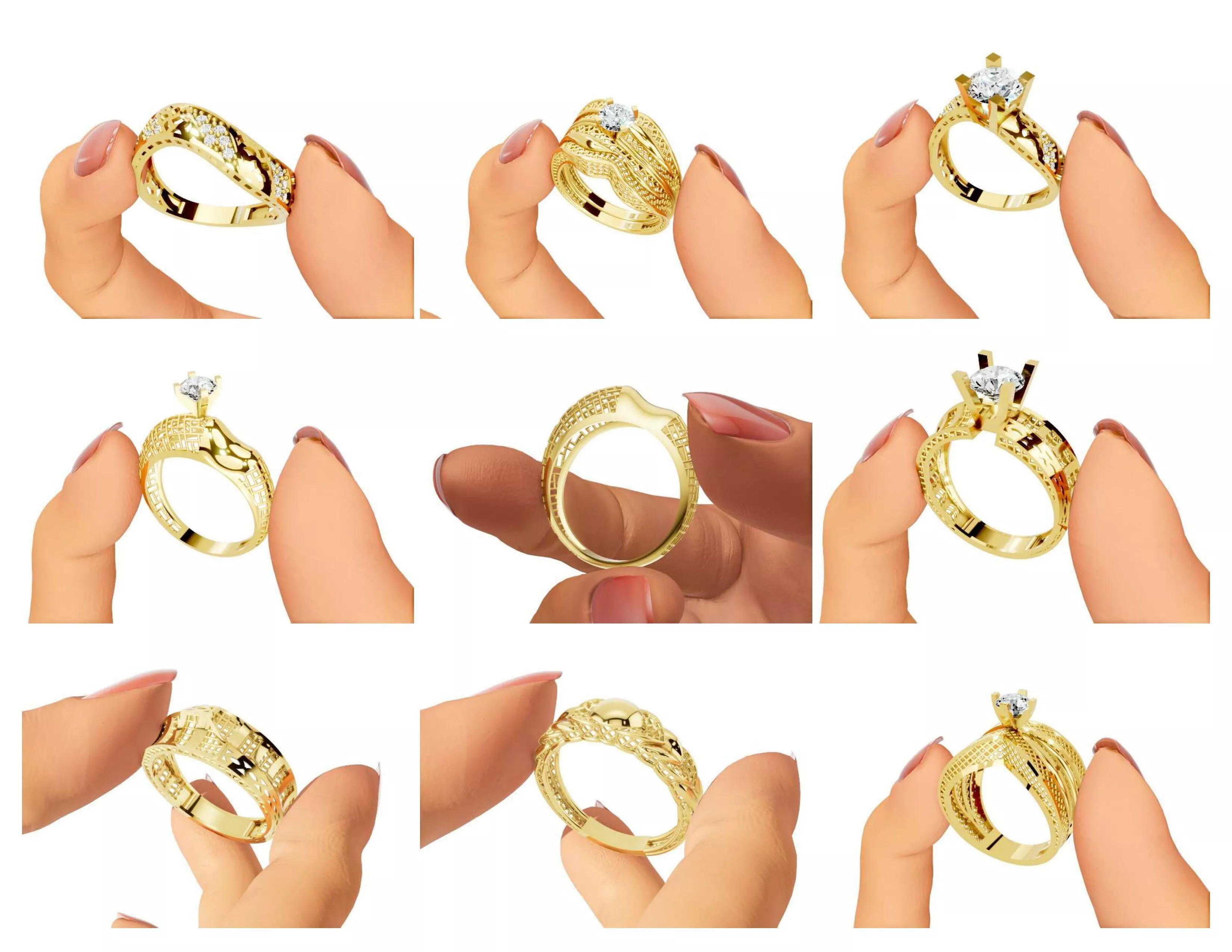 TWIN RINGS COLLECTION 3D print model