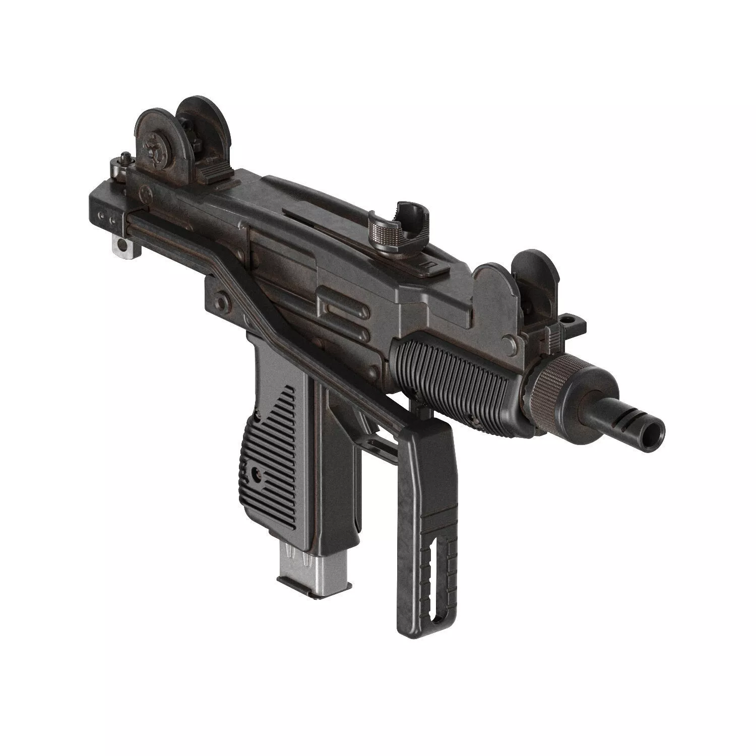 Uzi Submachine Gun with Inner Workings 3D model