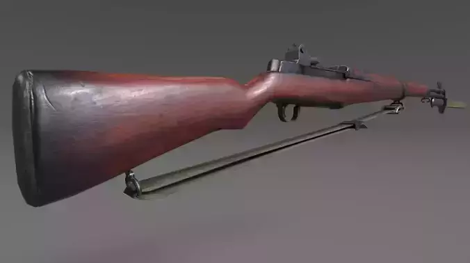 Garand M1 with bayonet lowpoly Low-poly 3D model
